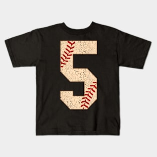 Baseball Number 5 Softball  For Baseball Players Kids T-Shirt